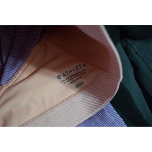 Athleta Front Zip Sports Bra 38DD High Support Athletic Women's Pink - Picture 4 of 6